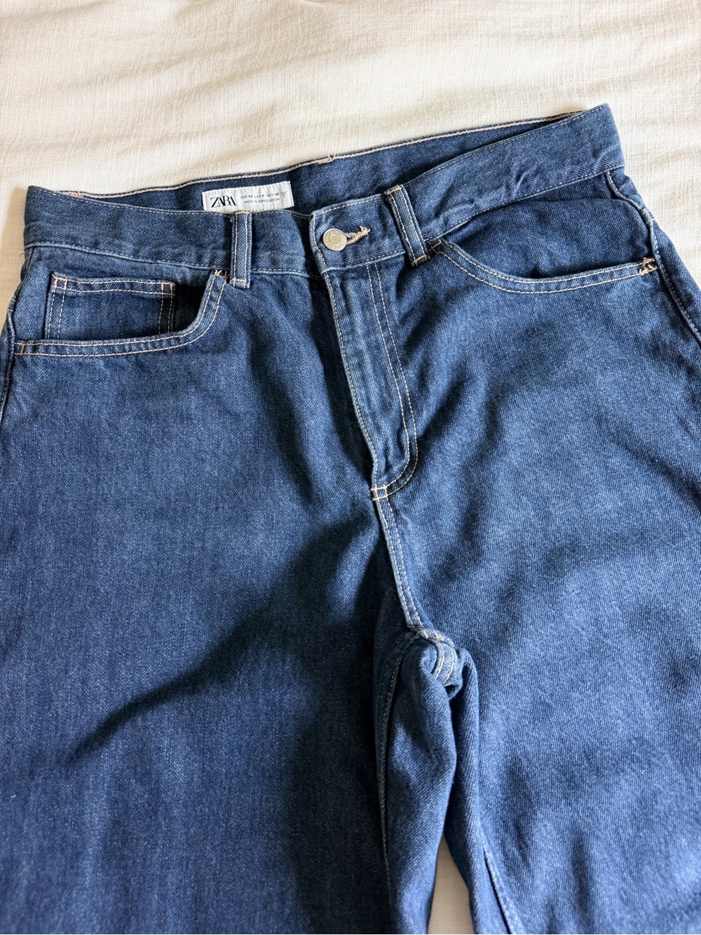 Zara TRF Turned Up Wide Leg Jeans dark wash size 8 /40 - Picture 3 of 9